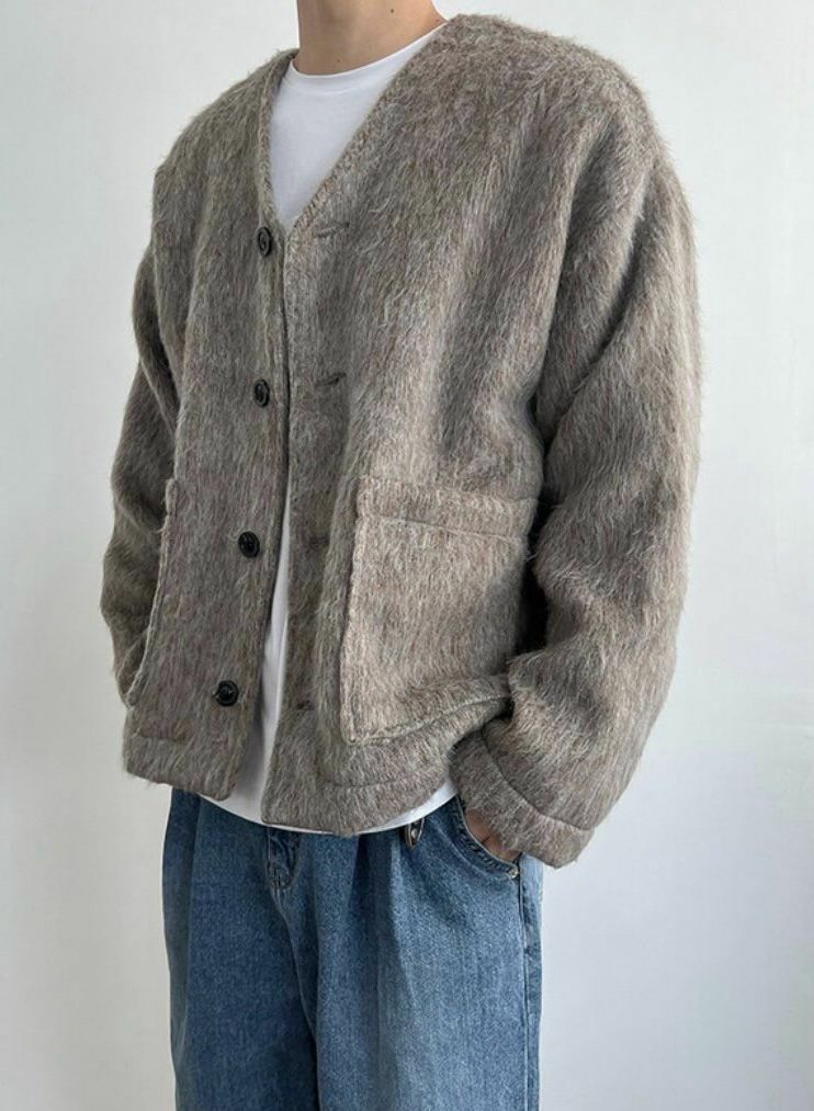 毛絨開胸外套 JK1878