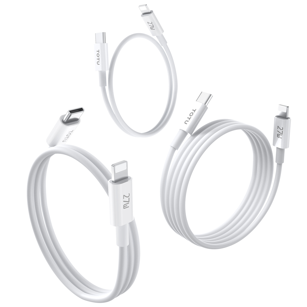 TOTU 拓途 一組三入 PD/Lightning/Type-C/iPhone充電傳輸快充線 耀系列 0.5M/1M/2M