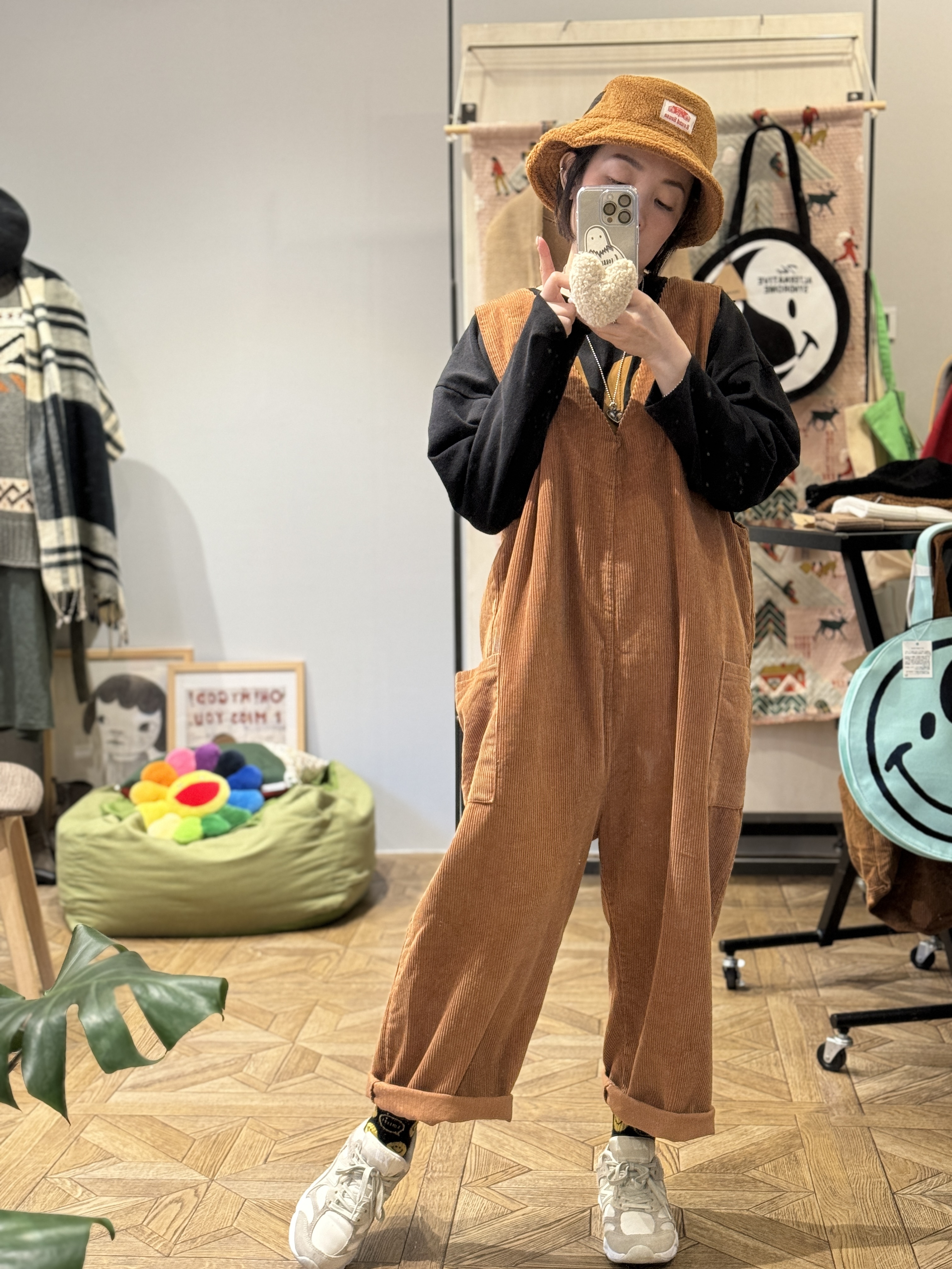 焦糖咖.燈芯絨連身褲