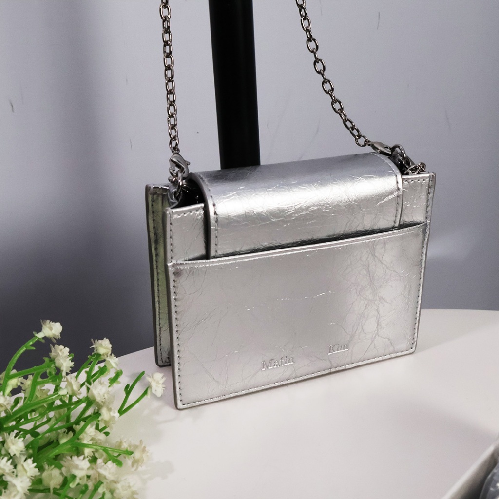 MATIN KIM VINTAGE ACCORDION MINI BAG 皮革 鐵牌 側背包 皮夾 零錢包 現貨