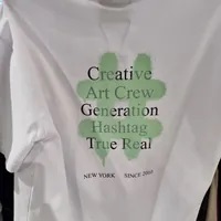 [S] BEENTRILL CREATIVE ART CREW GENERATION HASHTAG TRUE REAL TEE,OFFWHITE, BA232TS011-OF (SBT125)