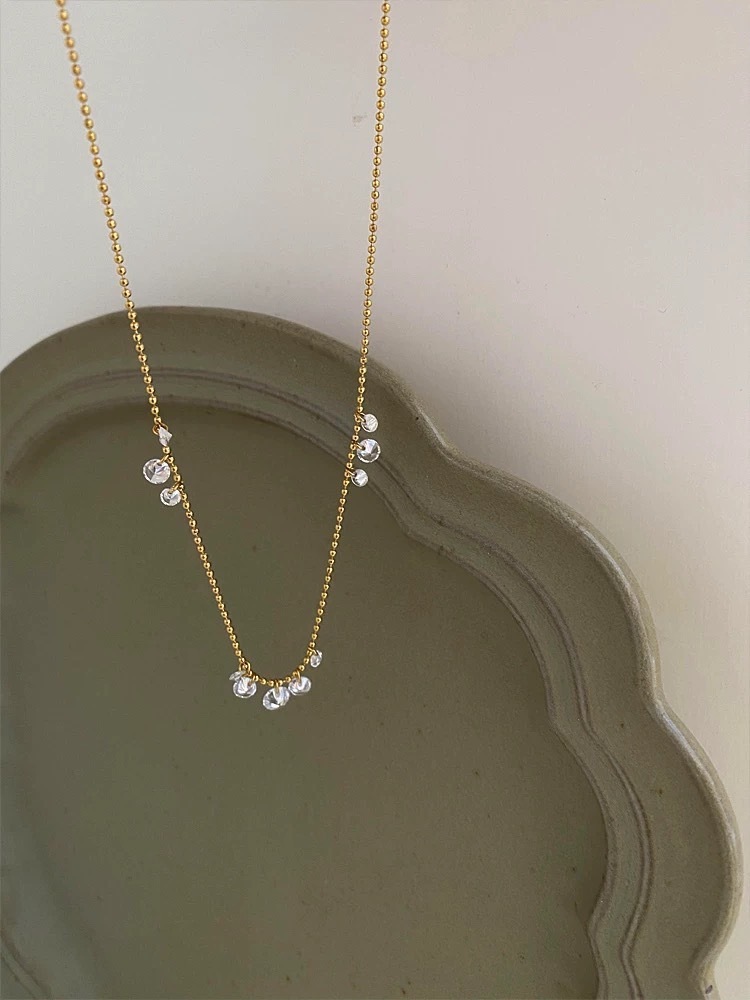 清晨露珠水鑽項鍊