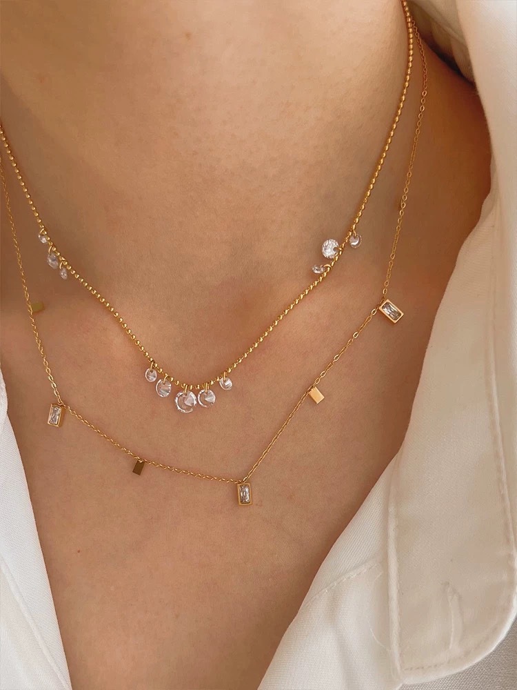 清晨露珠水鑽項鍊