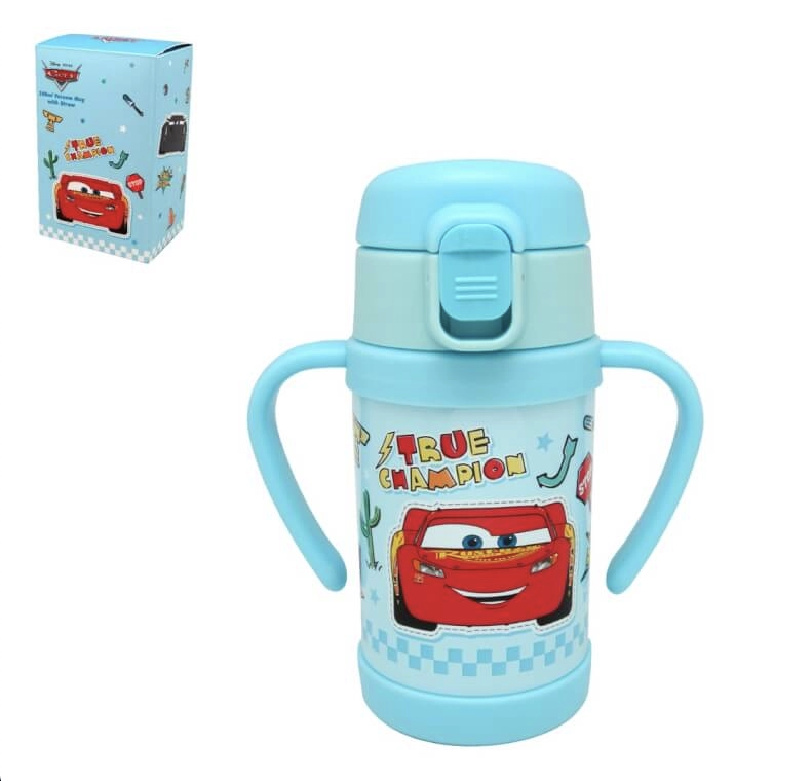 反斗車王 - 吸管雙耳不銹鋼保溫杯 240ml