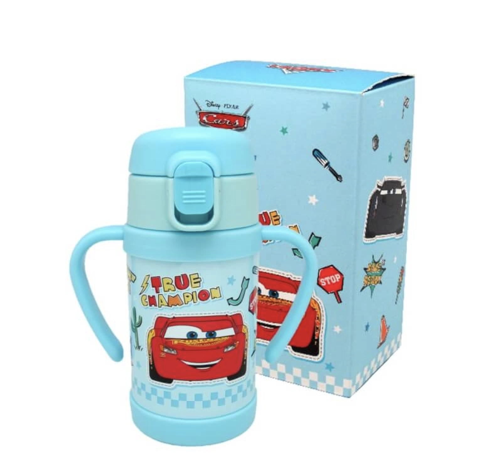 反斗車王 - 吸管雙耳不銹鋼保溫杯 240ml