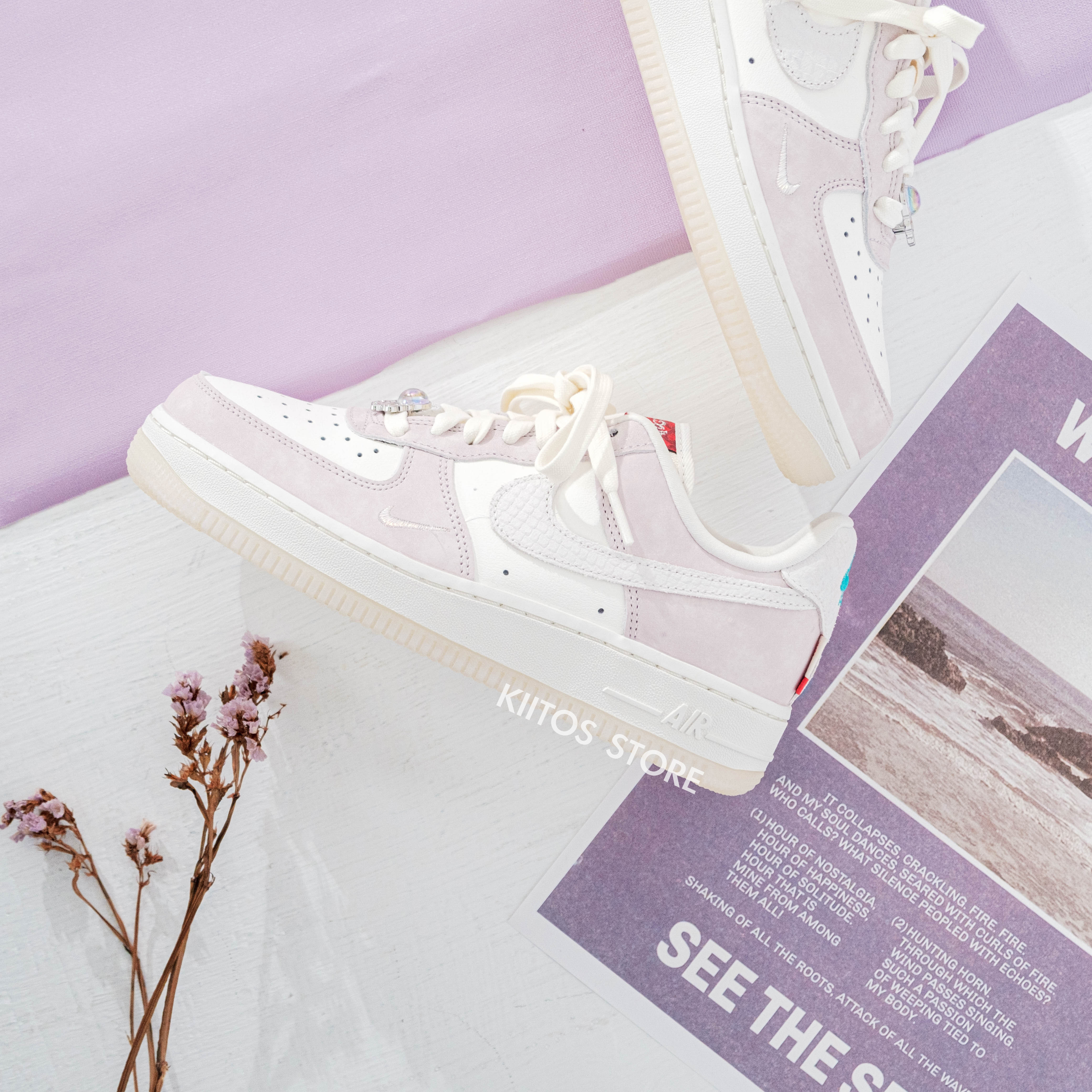 Nike Air Force 1 Low 龍年限定 水晶龍珠 龍紋灰粉 FZ5066-111