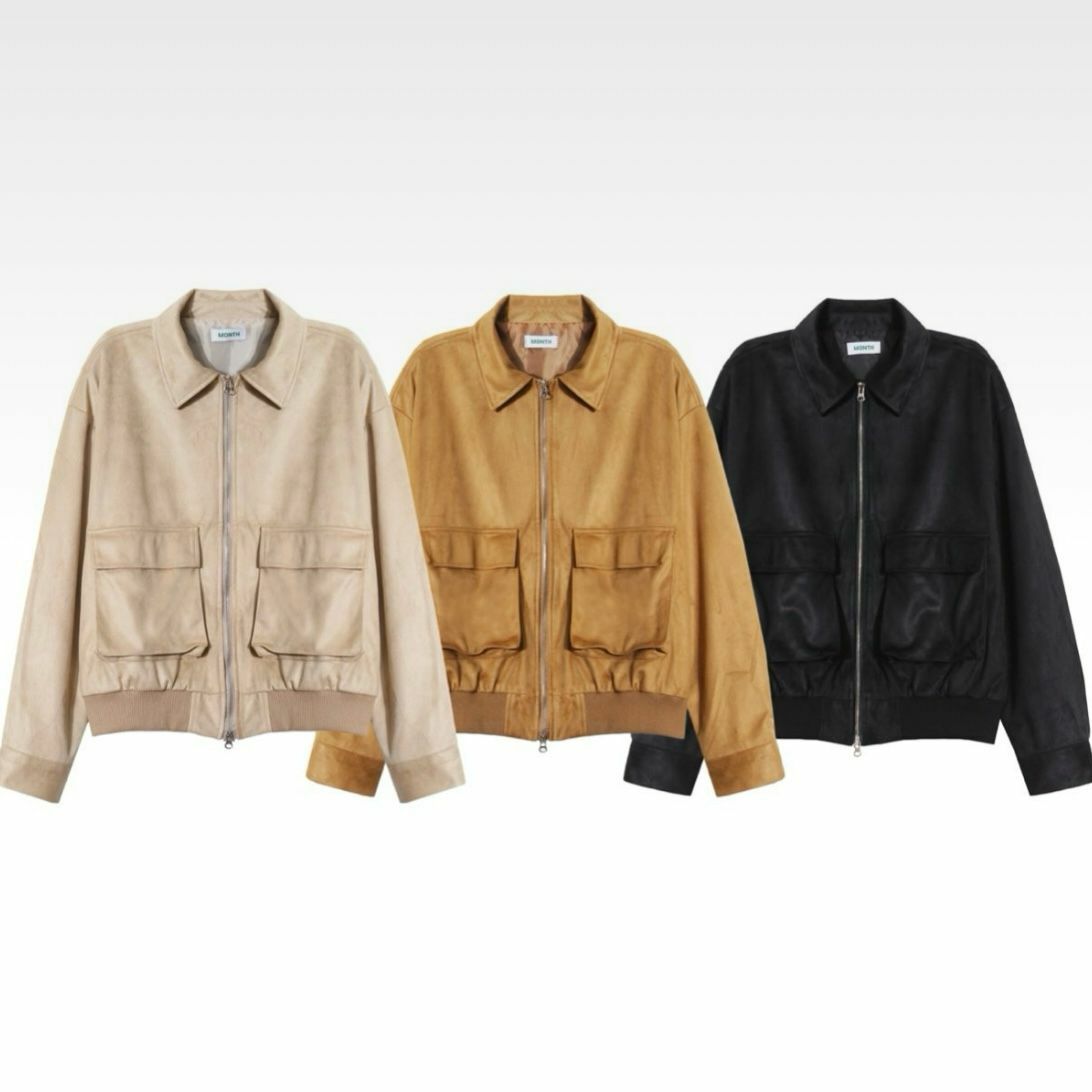 反領猄面拉鍊外套 MONTH-011JK