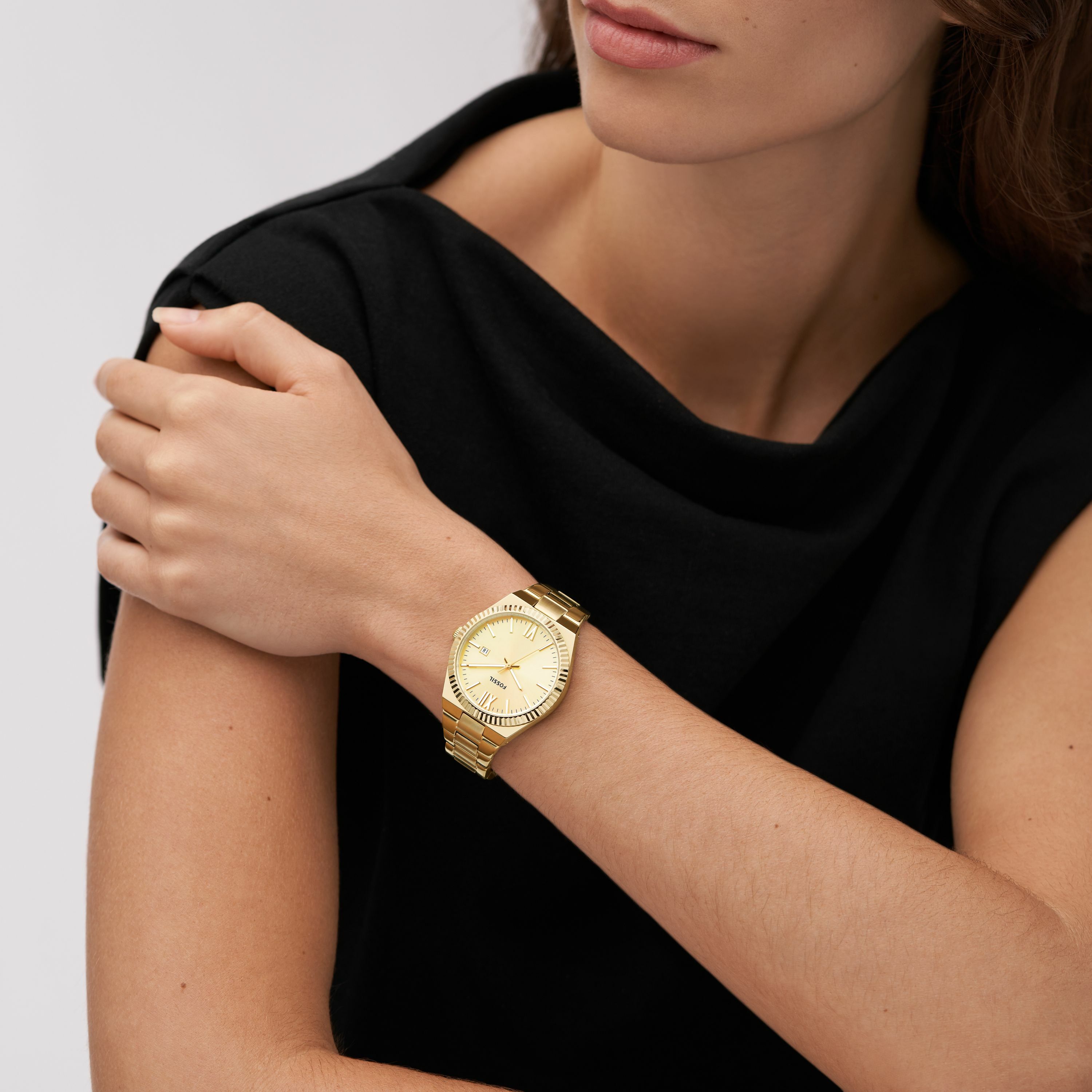 Scarlette 簡約金耀質感女錶 金色不鏽鋼錶帶 38 MM ES5299