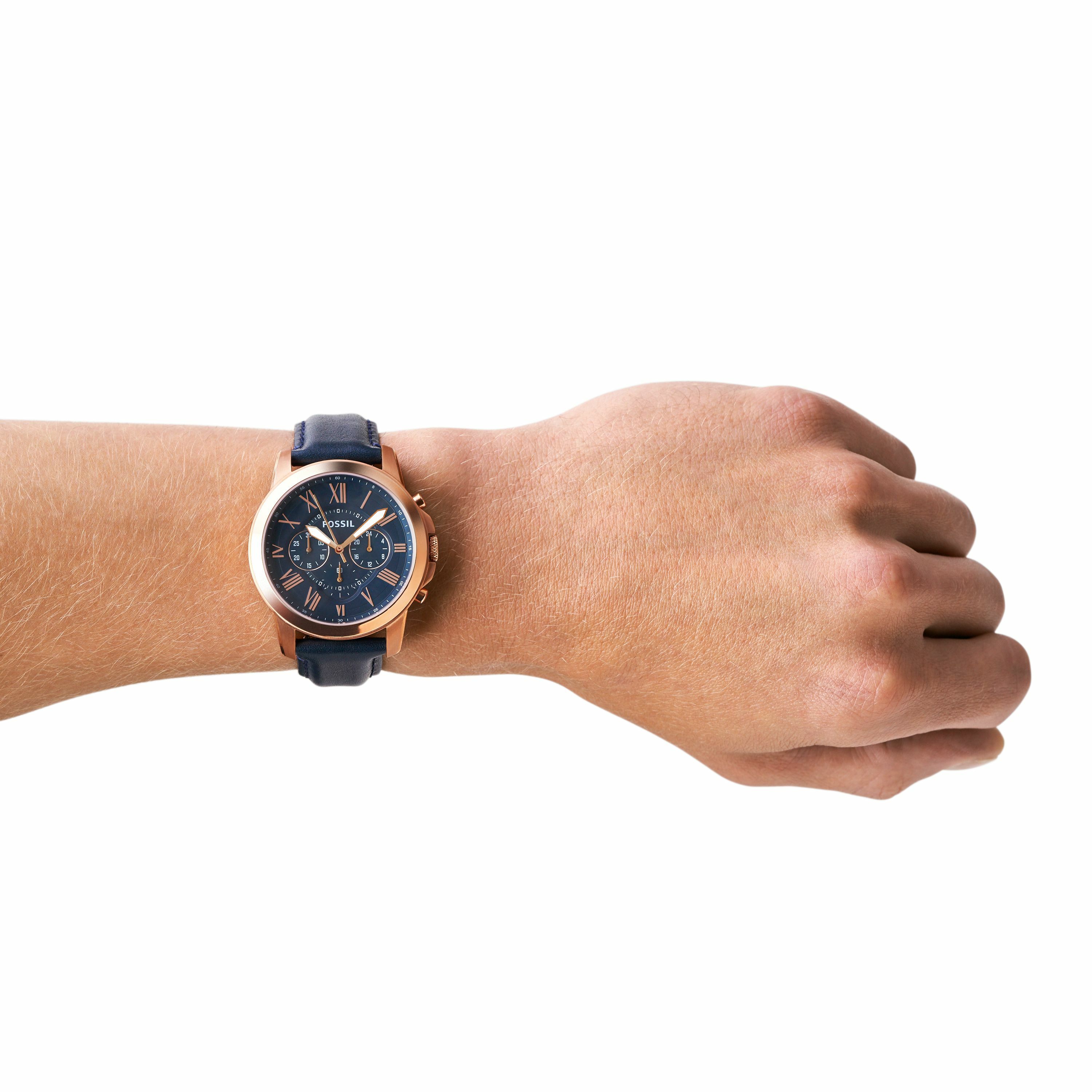 Grant Chronograph Navy Leather Watch FS4835