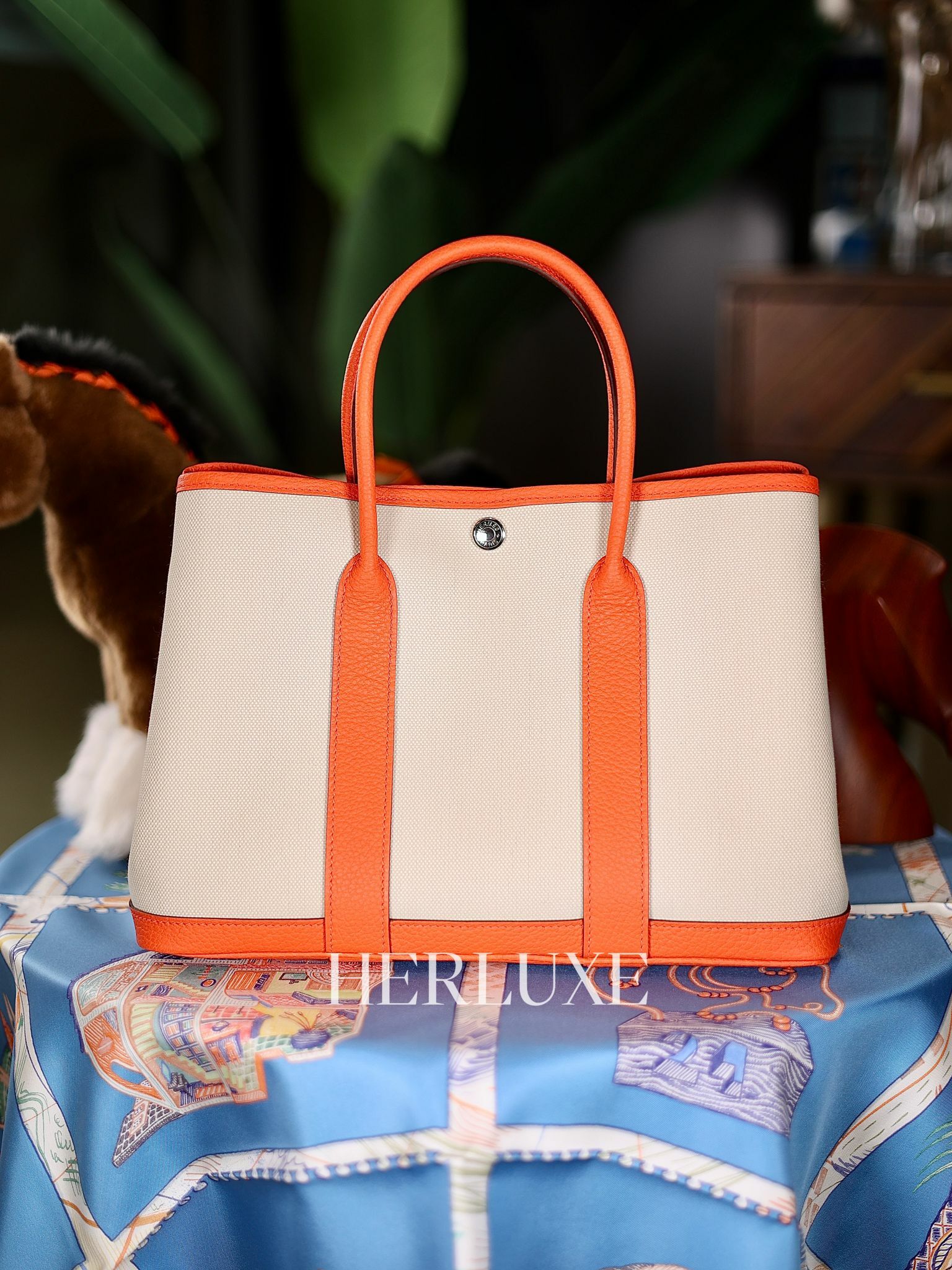 Garden party 30 9T capucine / 8L beton canvas B