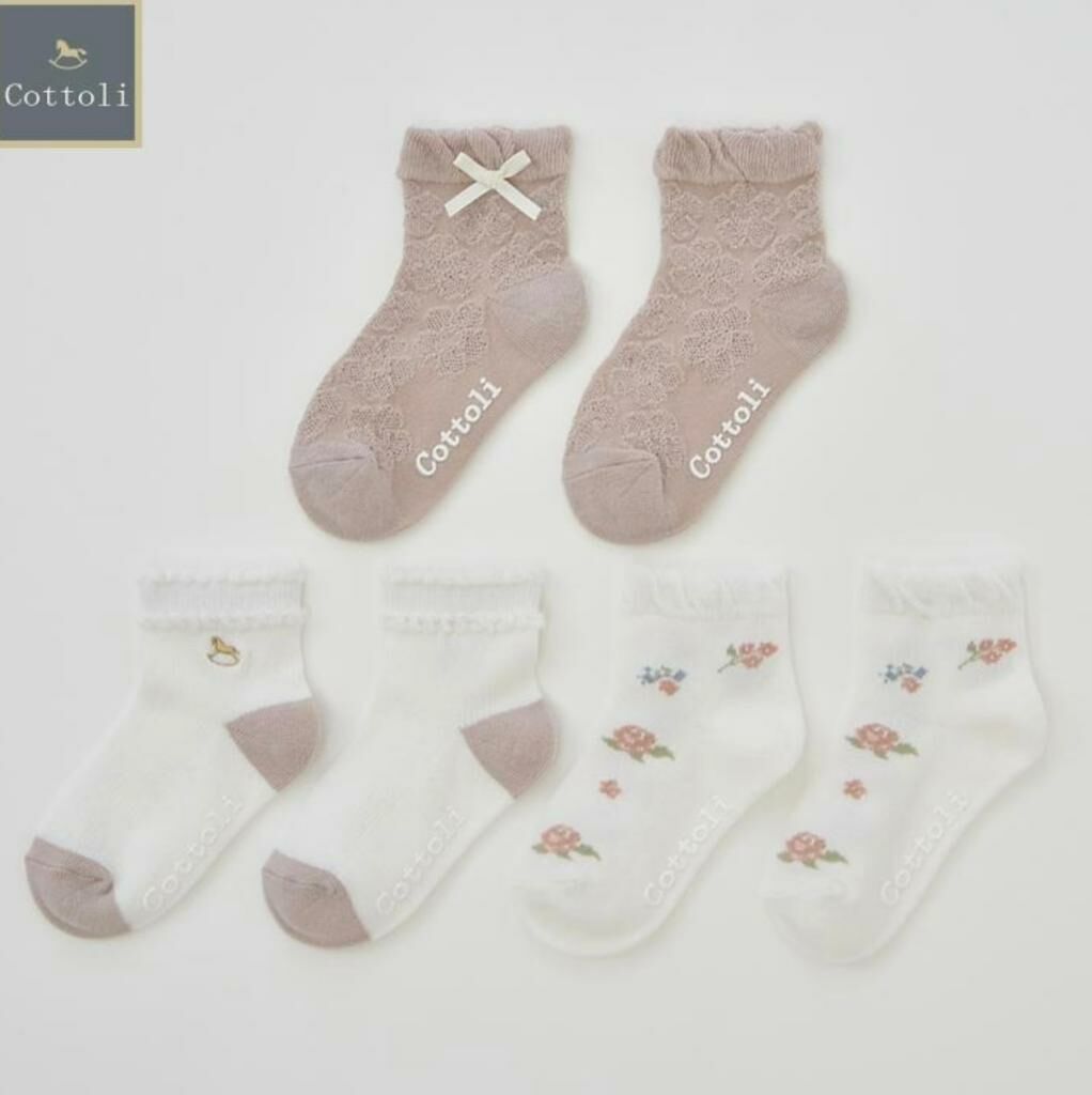(現貨) 🇯🇵100%日本直送 Cottoli 襪仔set (13-18cm, 1set 3pair)