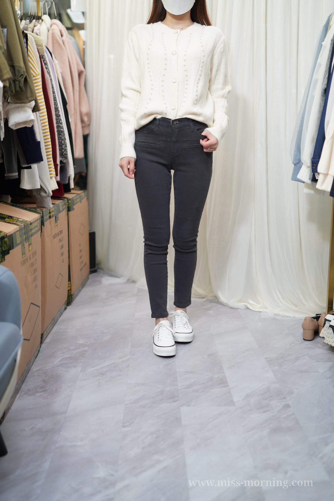 超軟熟釘珠上衣/外套兩穿(13622)