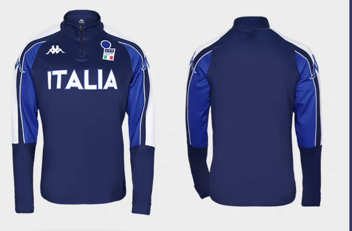 2000 Kappa Italy Retro Training 1/4 Training Top - Navy