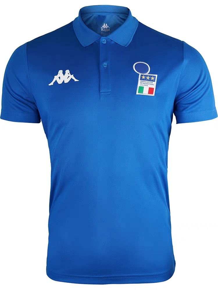 2000 Kappa Italy Retro Training Polo - Blue