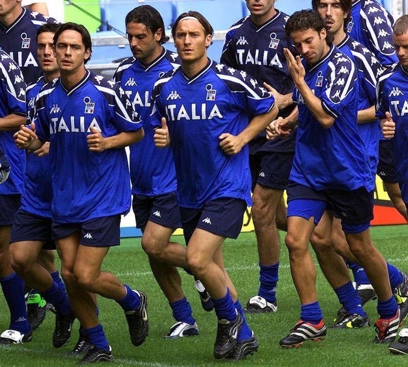 2000 Kappa Italy Retro Training Shirt - Blue