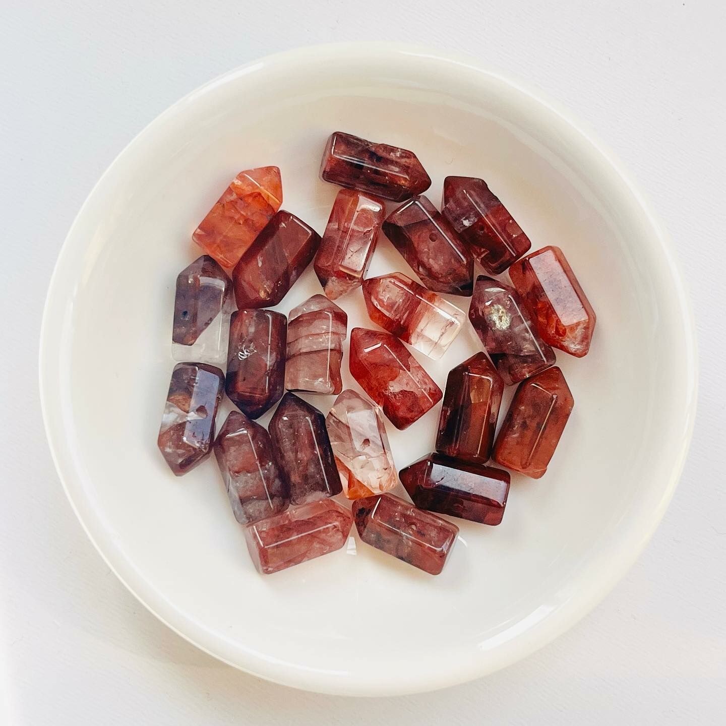 [原石] 紅膠花 迷你水晶柱