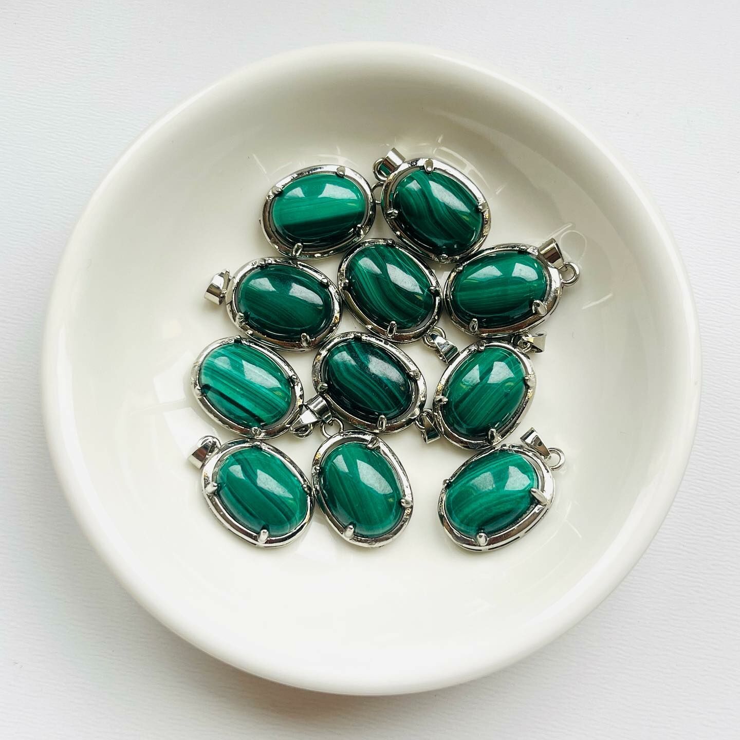 [原石] 孔雀石 水晶項鍊吊墜