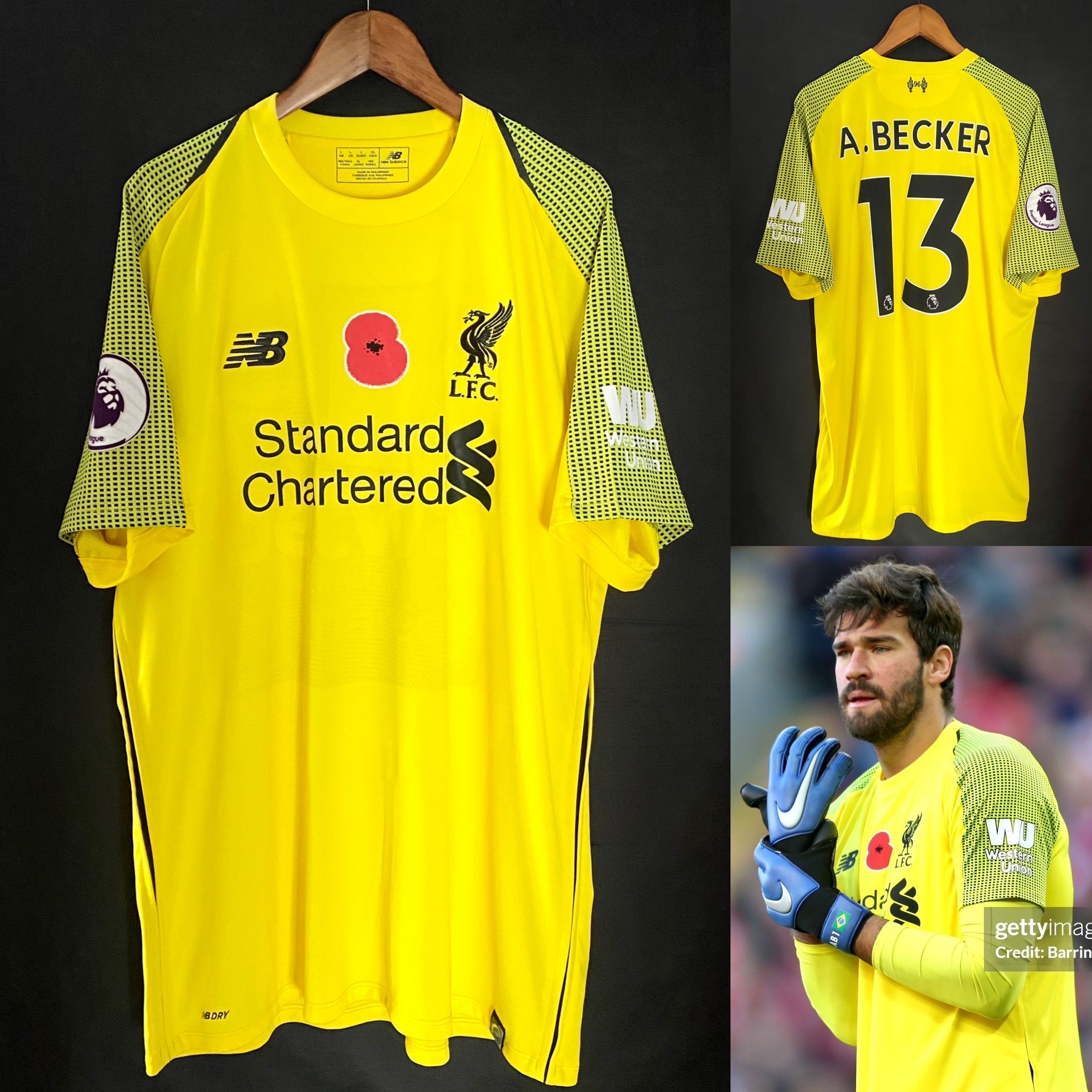 Liverpool 2018-2019 New Balance Poppy Goalkeeper Shirt #1 A BECKER