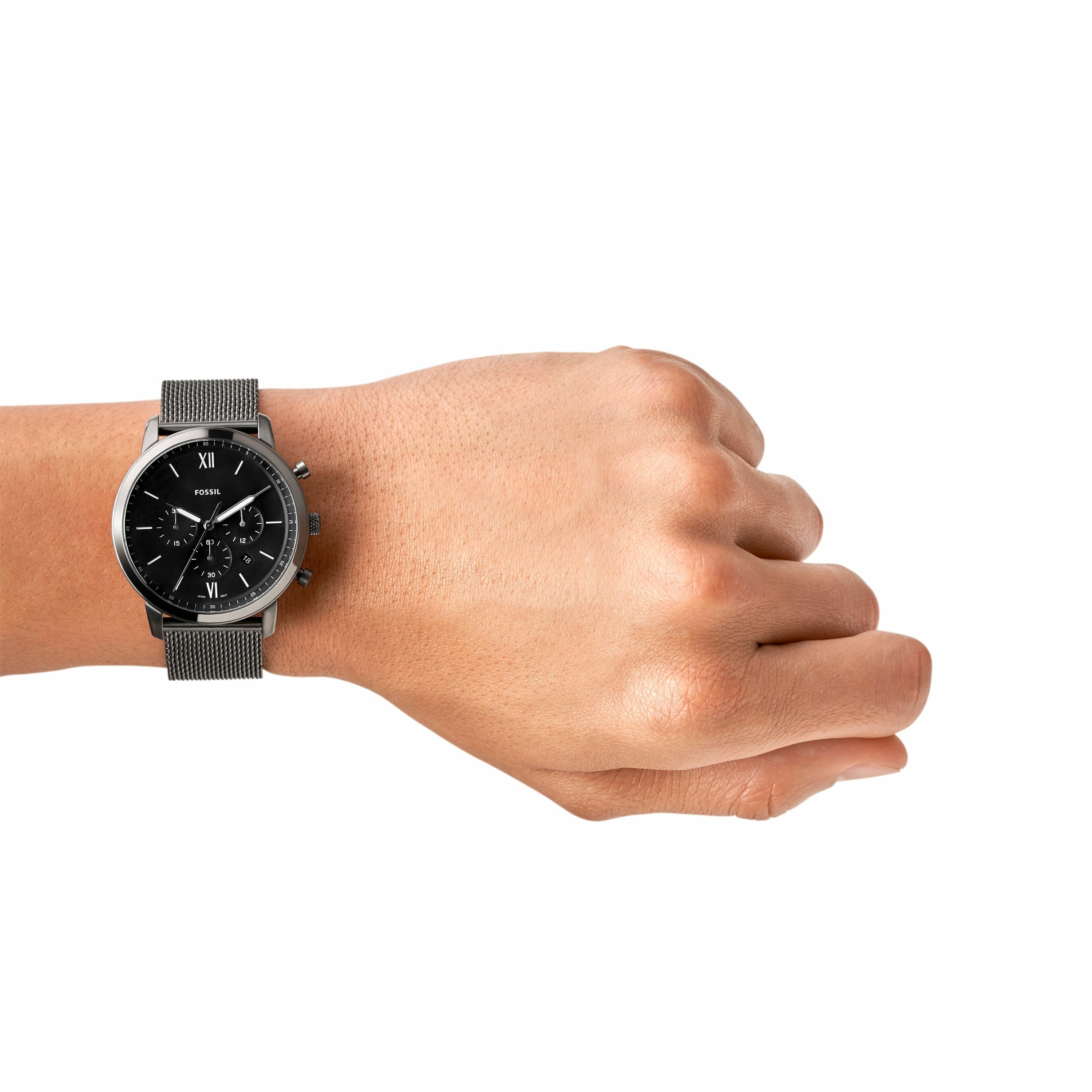 Neutra Chrono 新雅仕三眼計時手錶 槍灰不鏽鋼鍊帶 44MM FS5699