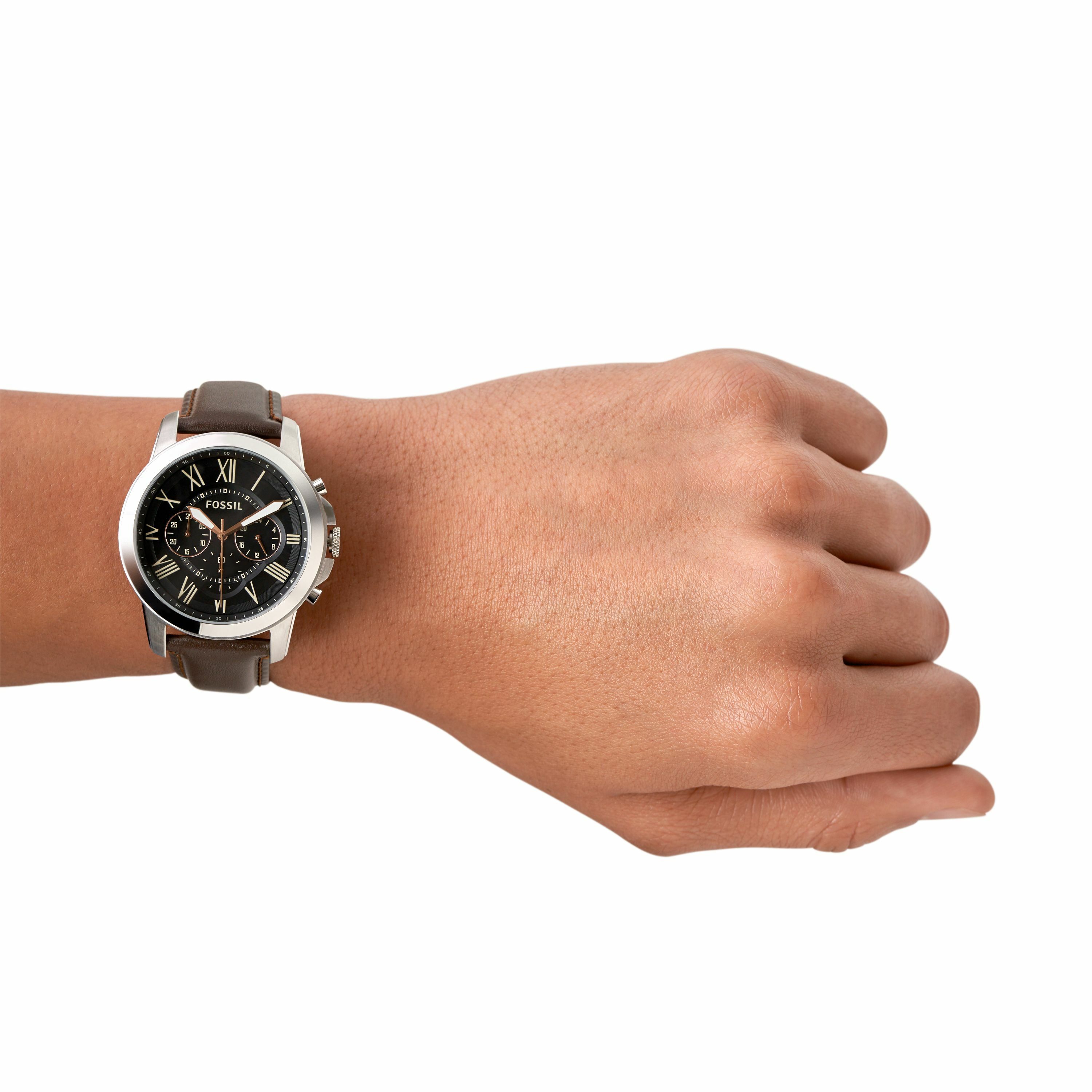 Grant 帥氣風尚經典手錶 咖啡色皮革錶帶 44MM FS4813