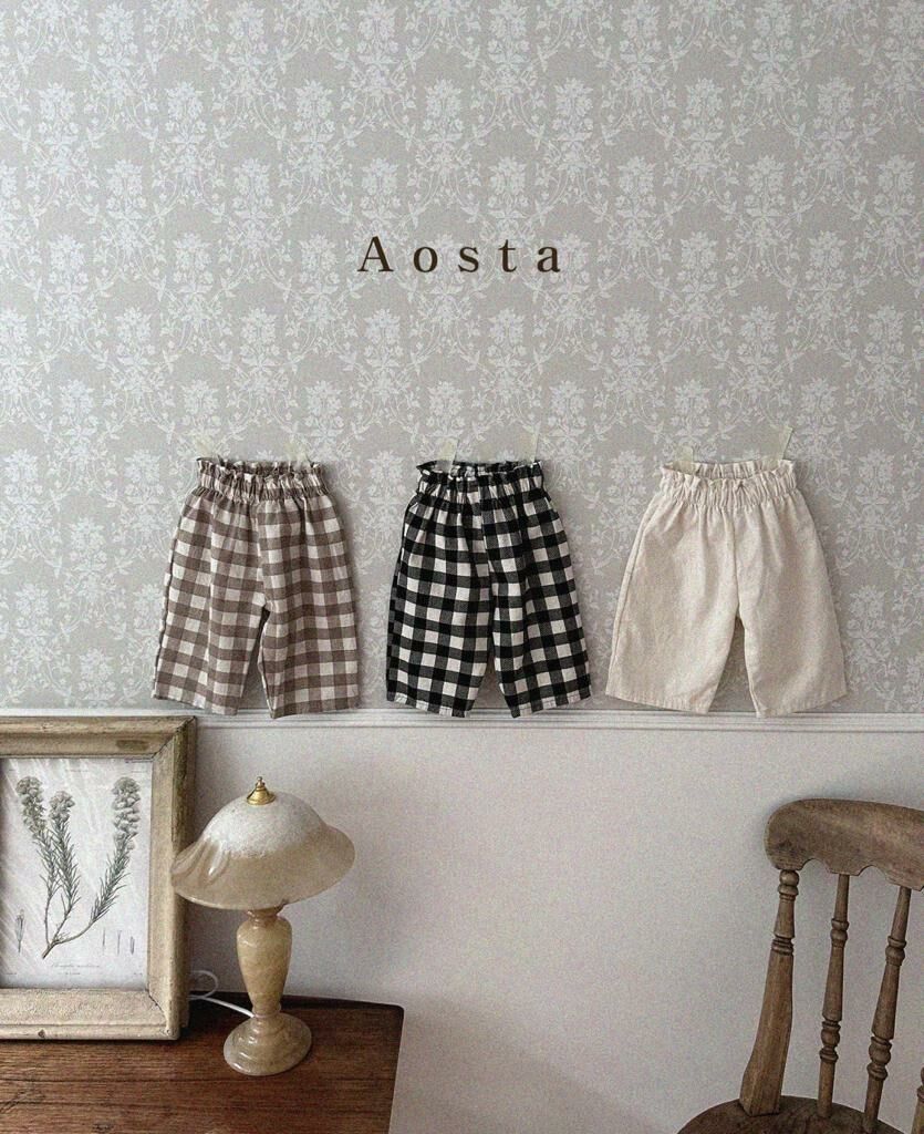 (現貨)  韓國製Aosta 童裝 格仔長褲