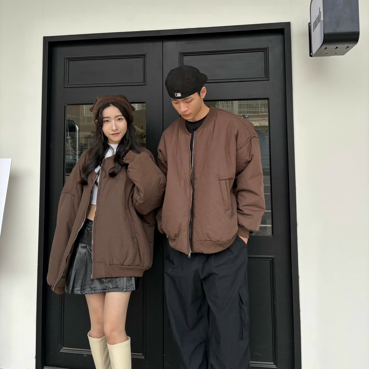 巨寬夾棉保暖棒球外套