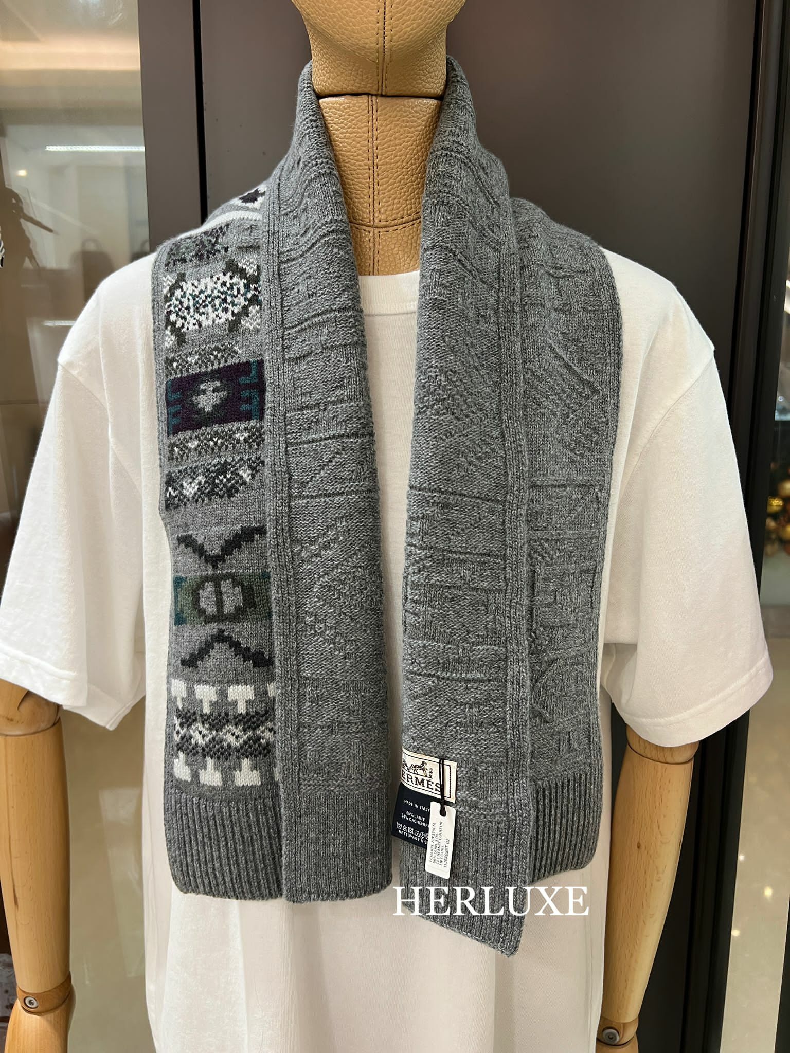 Echarpe 20x110cm 66% Laine/ 34% cashmere grey