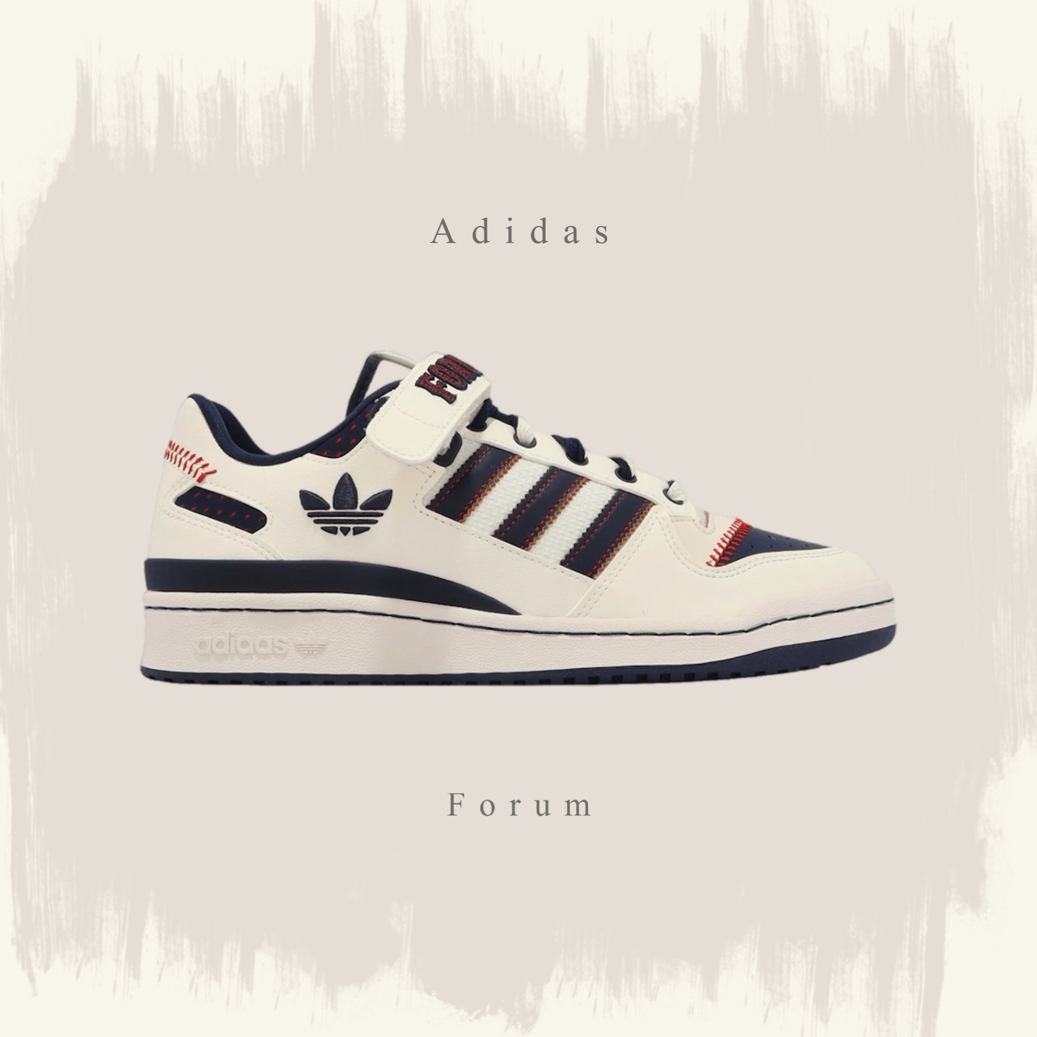 ADIDAS FORUM LOW 米白藍魔鬼氈低筒休閒鞋男款IE7309