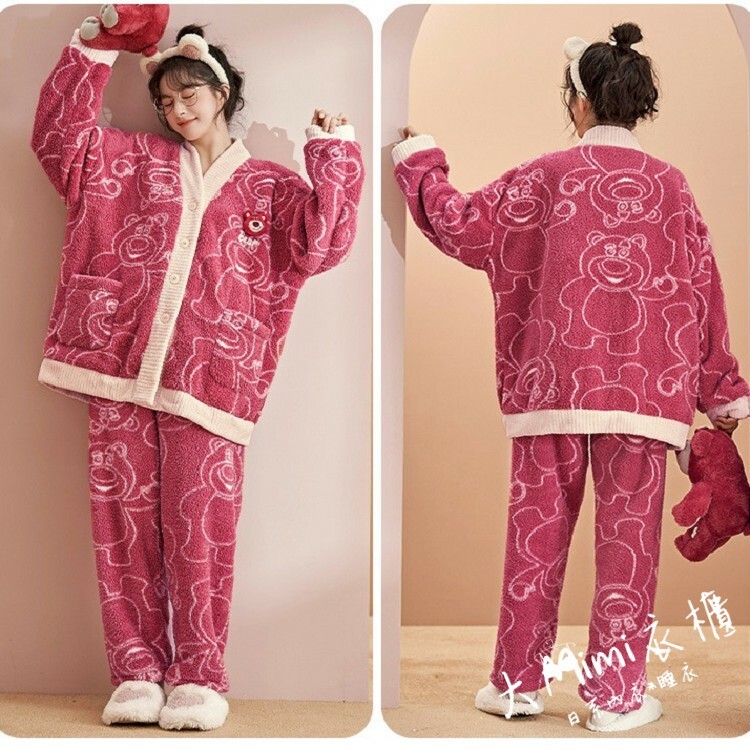 🔥暖呼呼系列-草莓熊法蘭絨睡衣