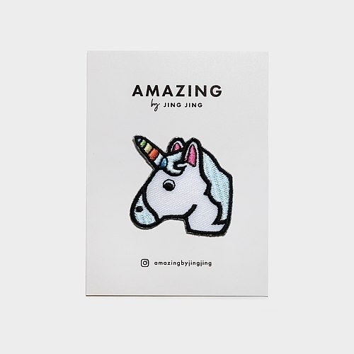 Amazing by Jing Jing｜刺繡貼紙-獨角獸