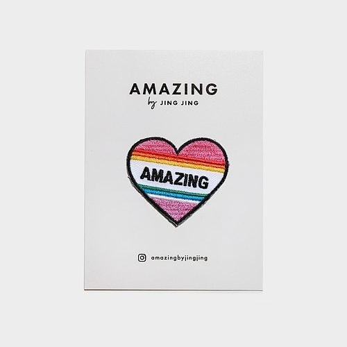 Amazing by Jing Jing｜刺繡貼紙-愛心 AMAZING