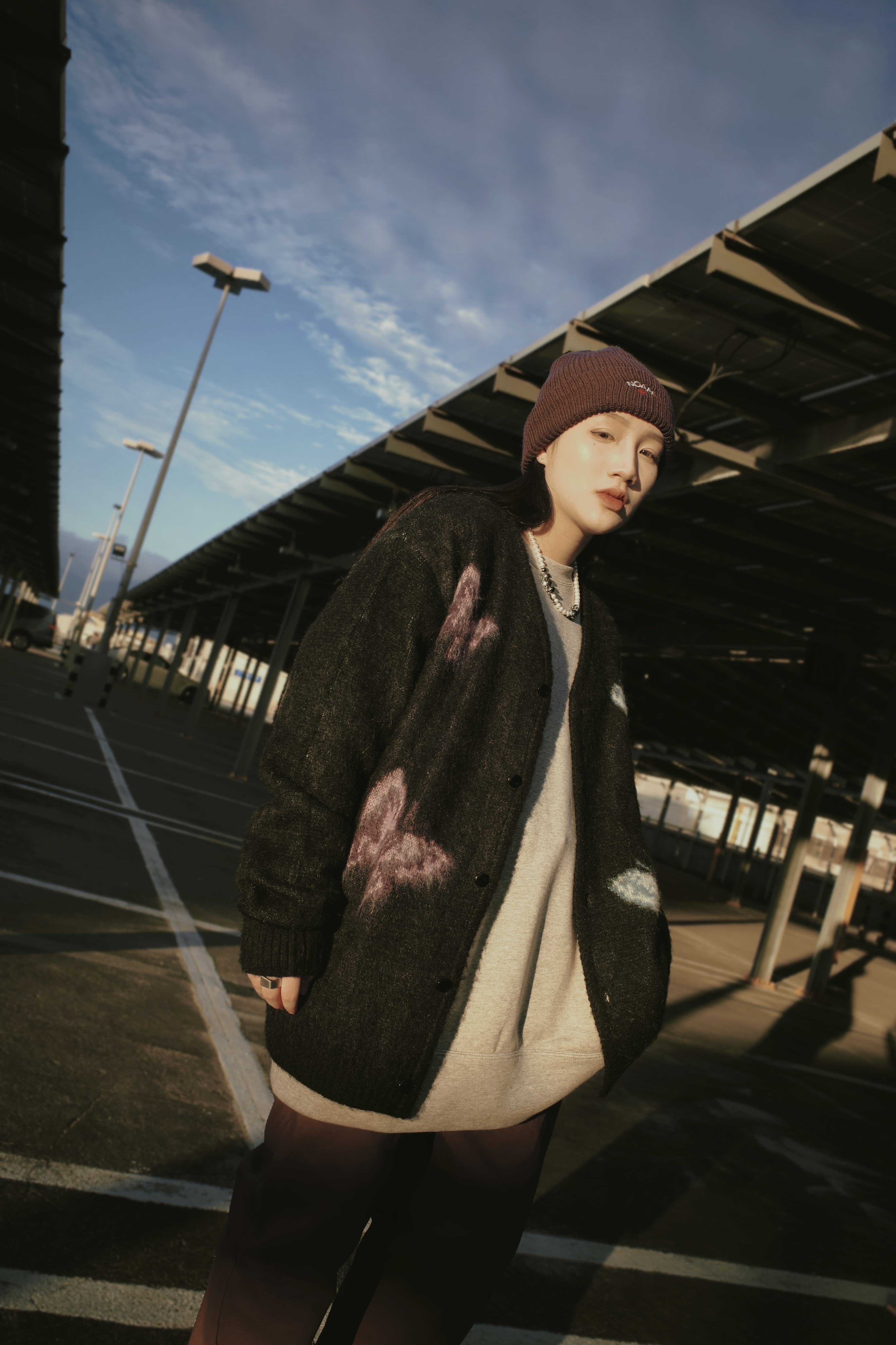 NEEDLES 馬海毛 別注款 開襟外罩 黑