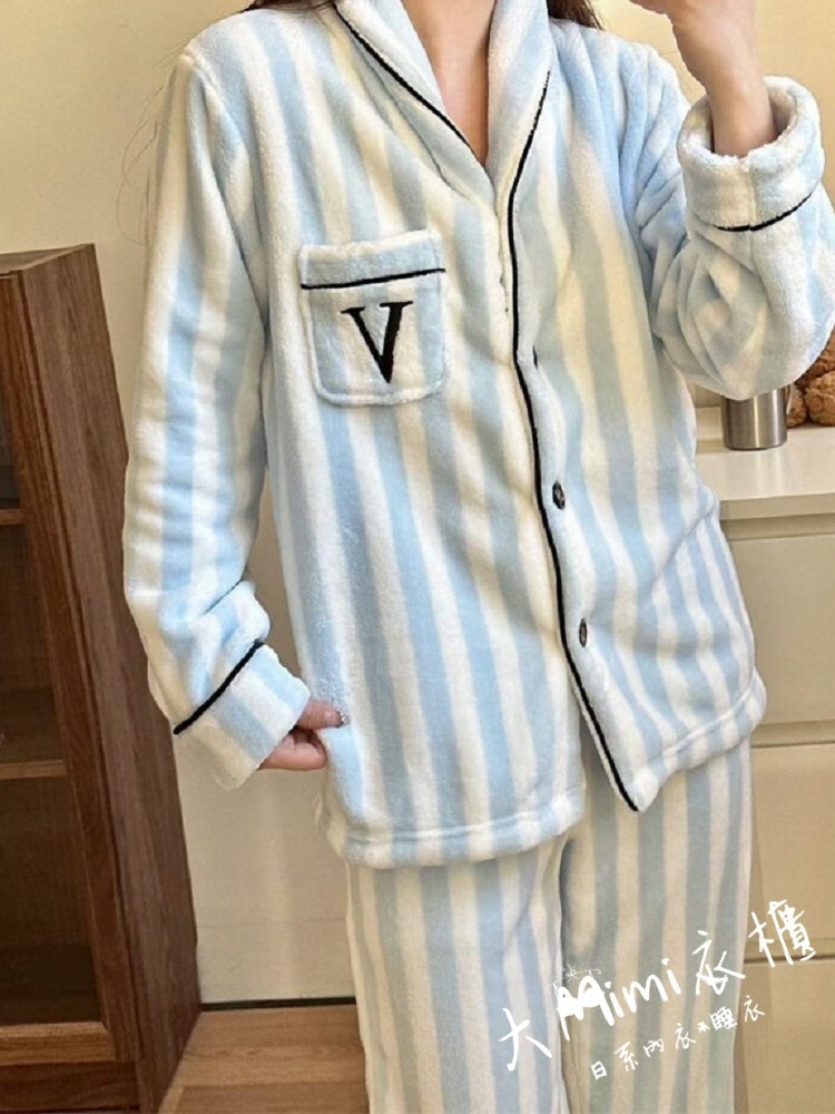 🔥暖呼呼系列-條紋法蘭絨睡衣【情侶款】