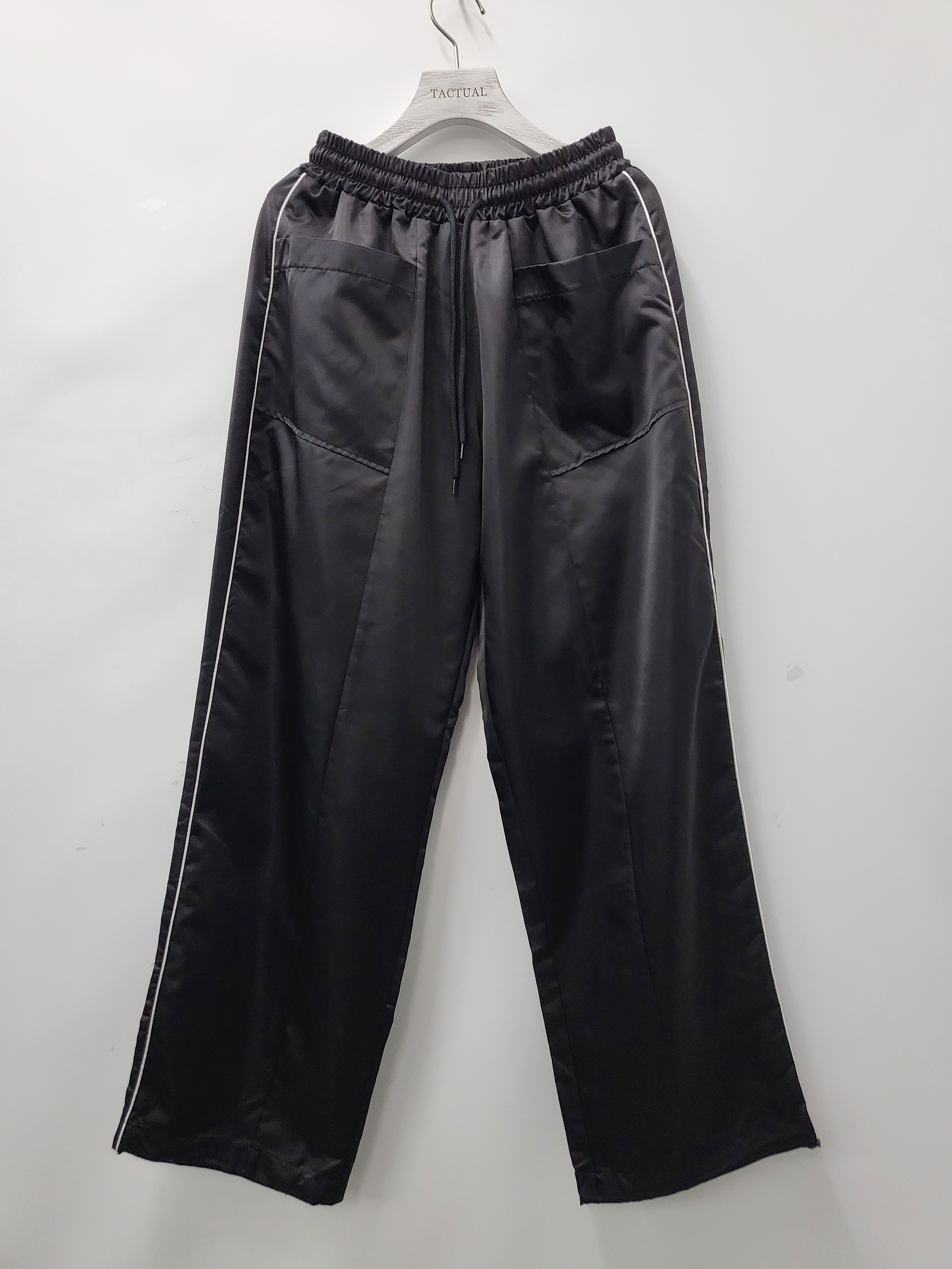 淨色拼白邊可束腳鬆身褲 P2678