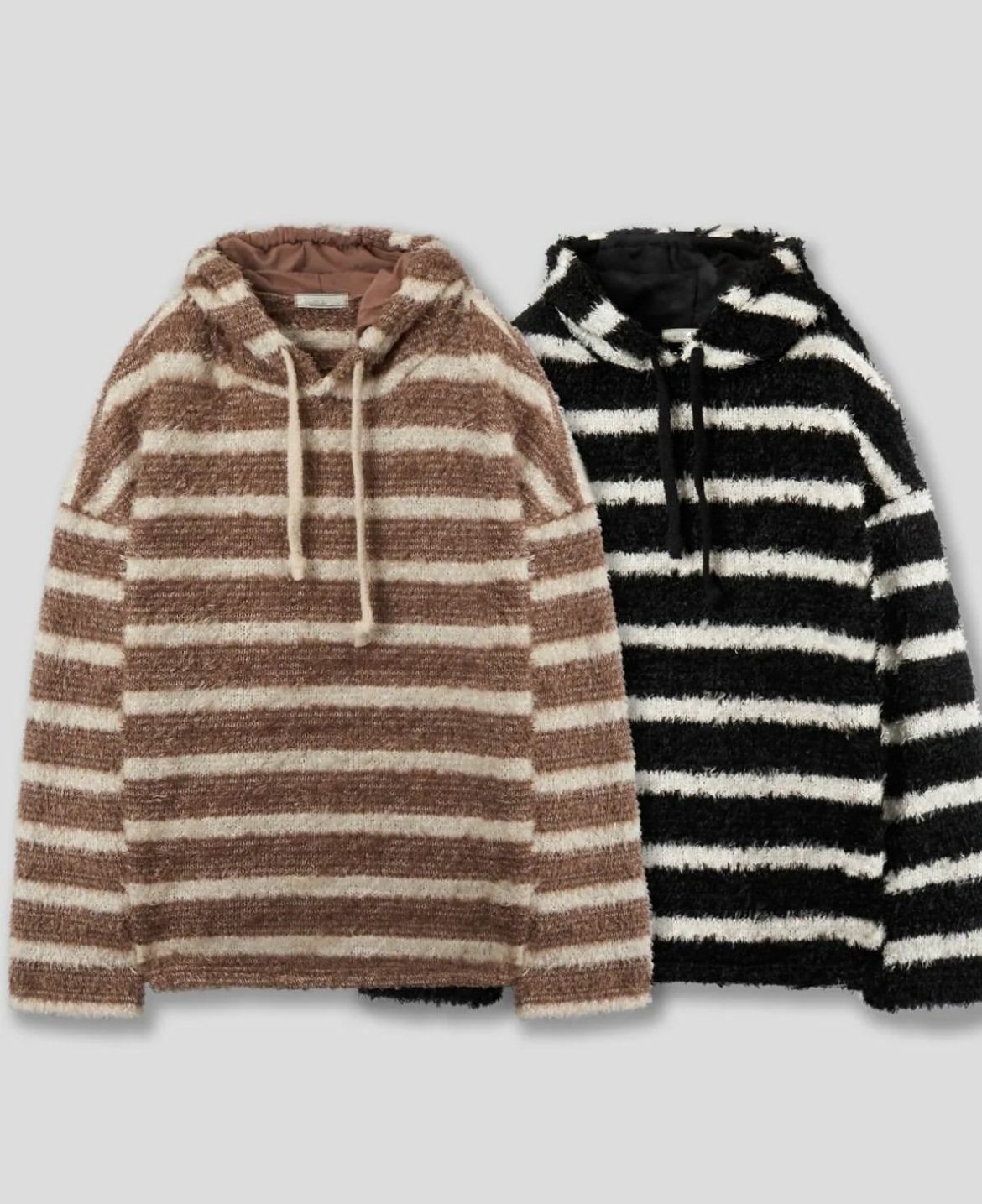 橫紋連帽針織衫 T5298