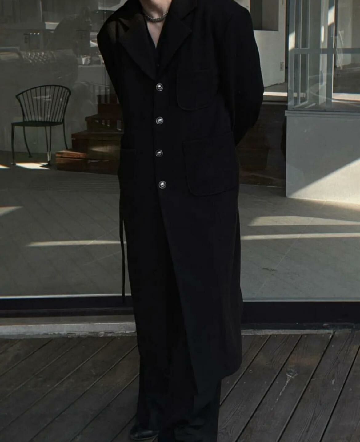 淨色連腰帶長褸 JK2476