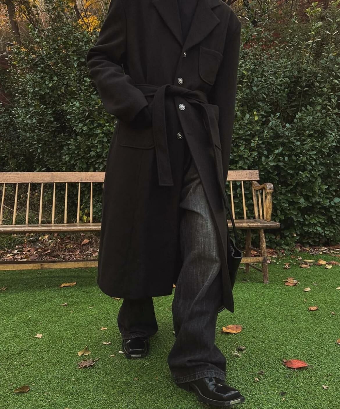 淨色連腰帶長褸 JK2476