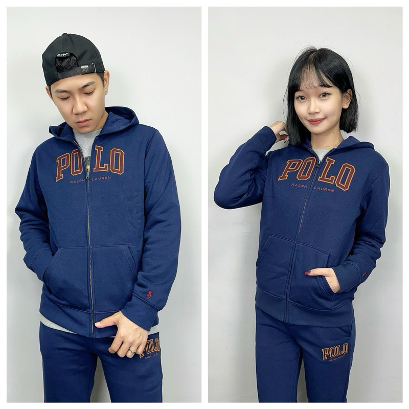 Polo Ralph Lauren 青年版 電繡貼布字母 內刷毛 連帽外套