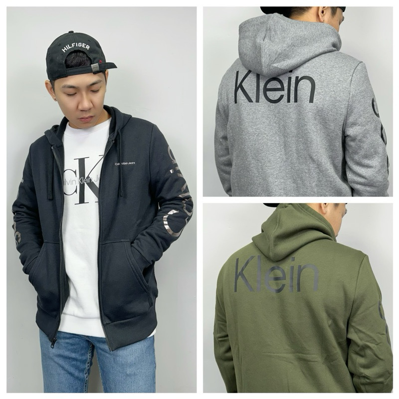 Calvin Klein CK 手臂/背後字母 內刷毛 連帽外套 棉外套