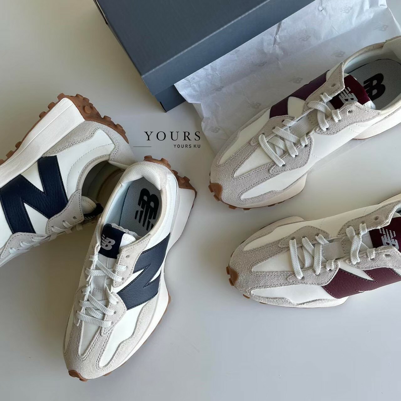 New Balance 327 深藍/酒紅（WS327KA/WS327KB）