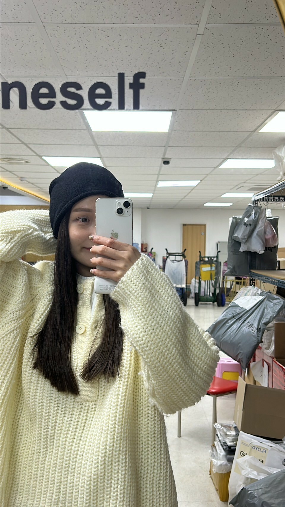 made in Korea後抓皺毛帽