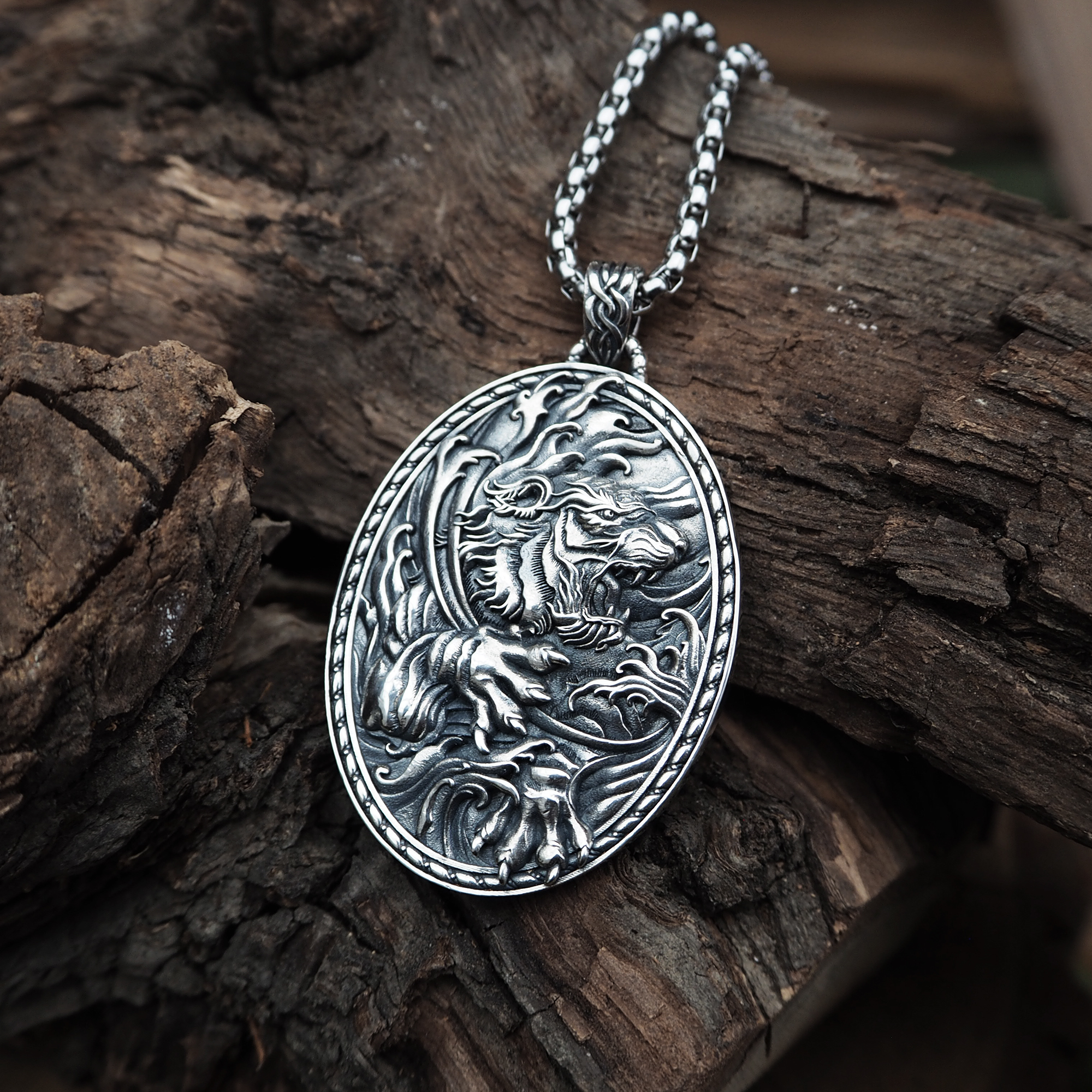 老虎項鍊,銀飾,tiger necklace