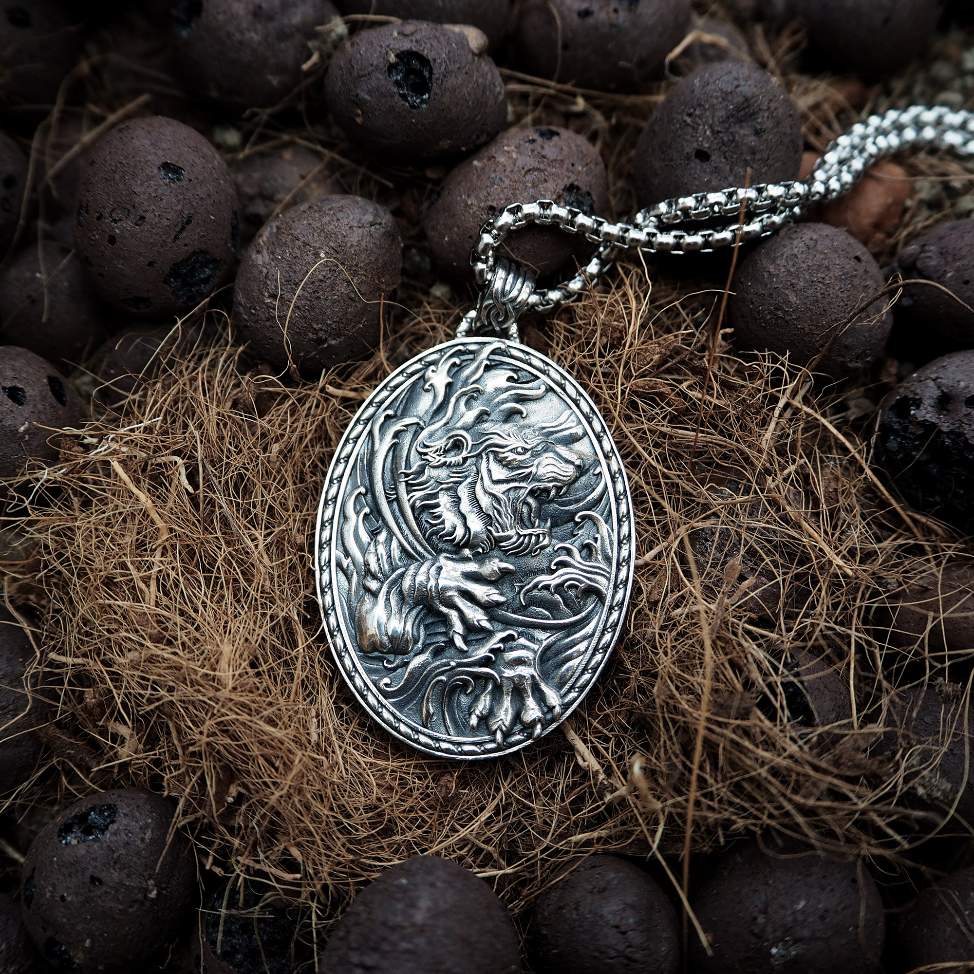 老虎項鍊,銀飾,tiger necklace