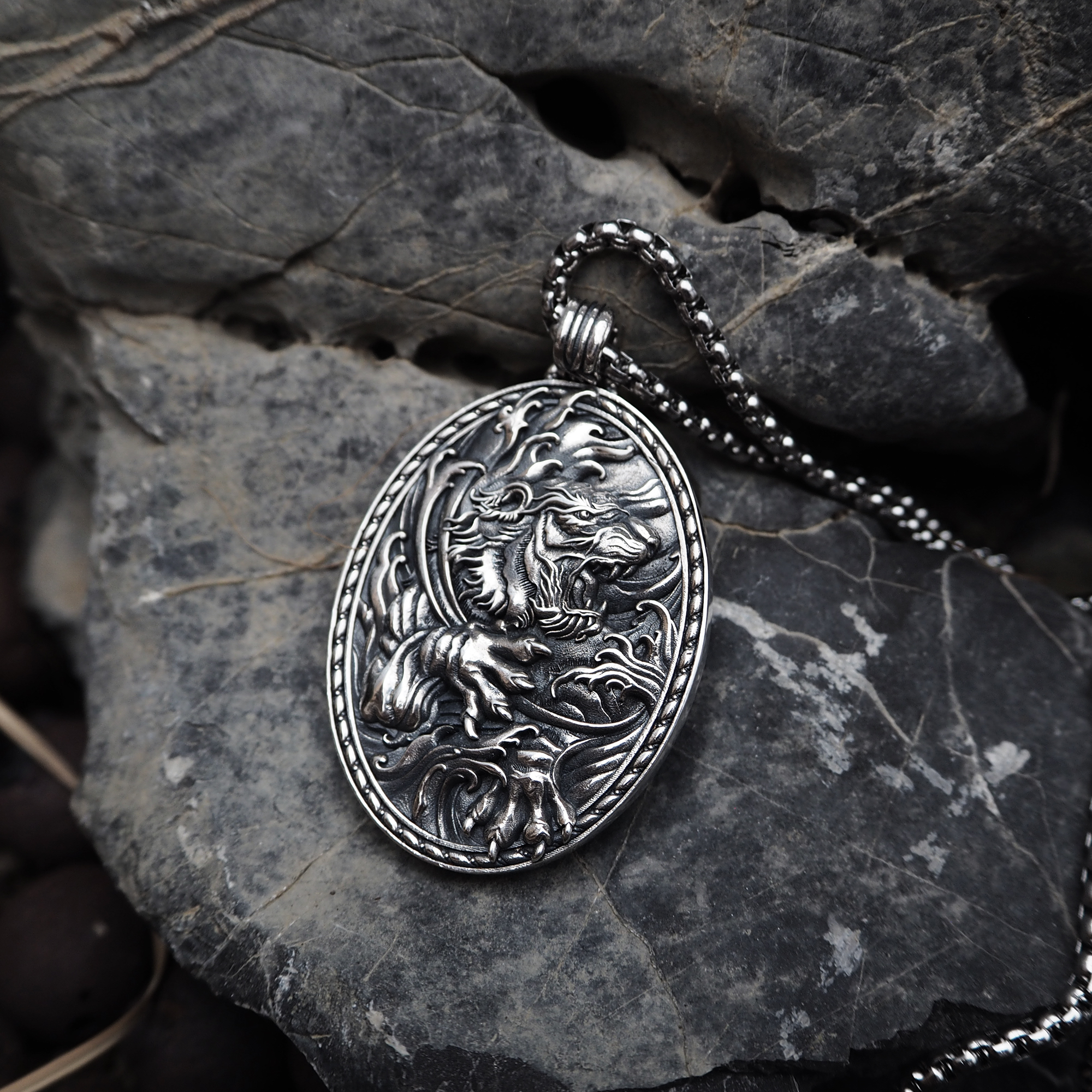 老虎項鍊,銀飾,tiger necklace