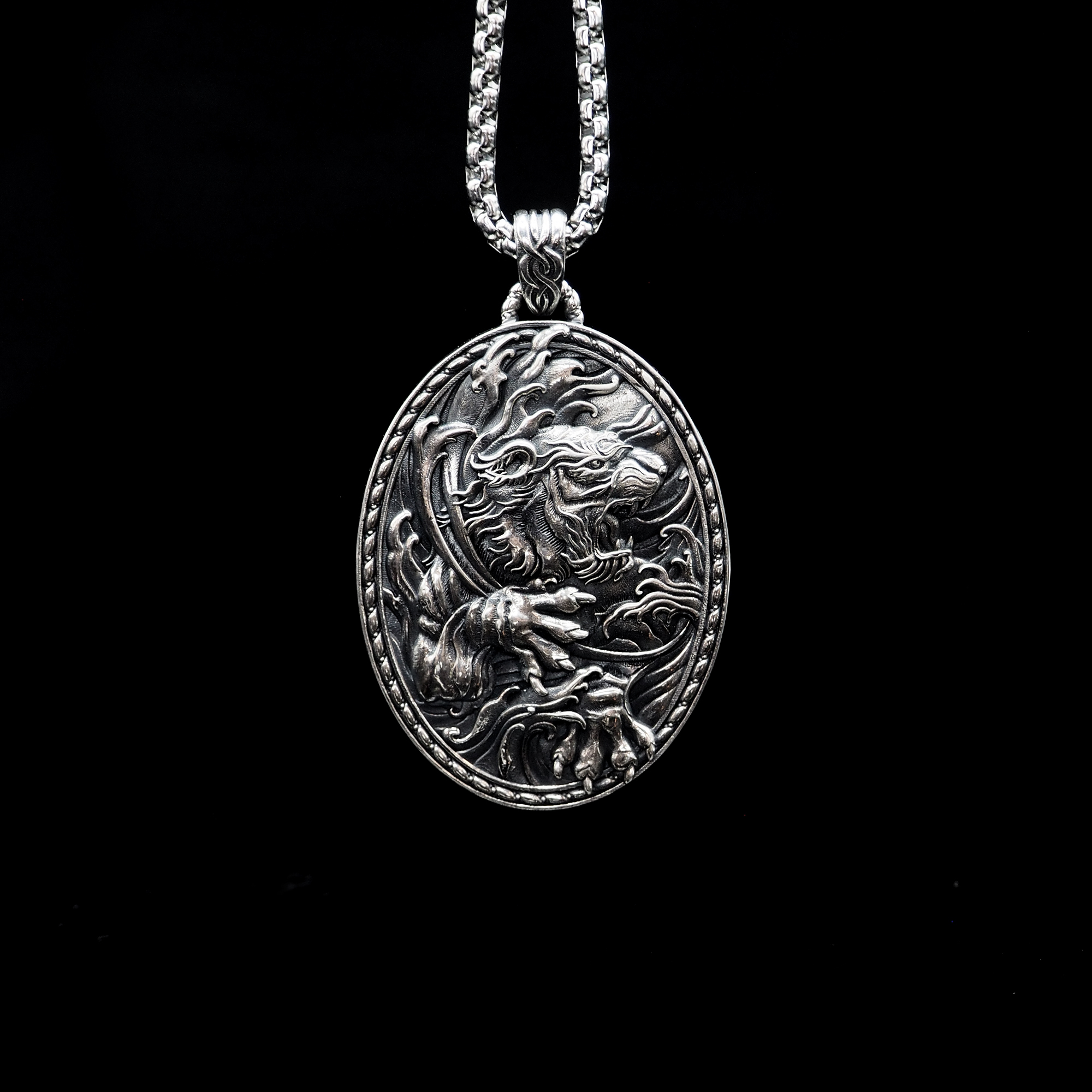 老虎項鍊,銀飾,tiger necklace