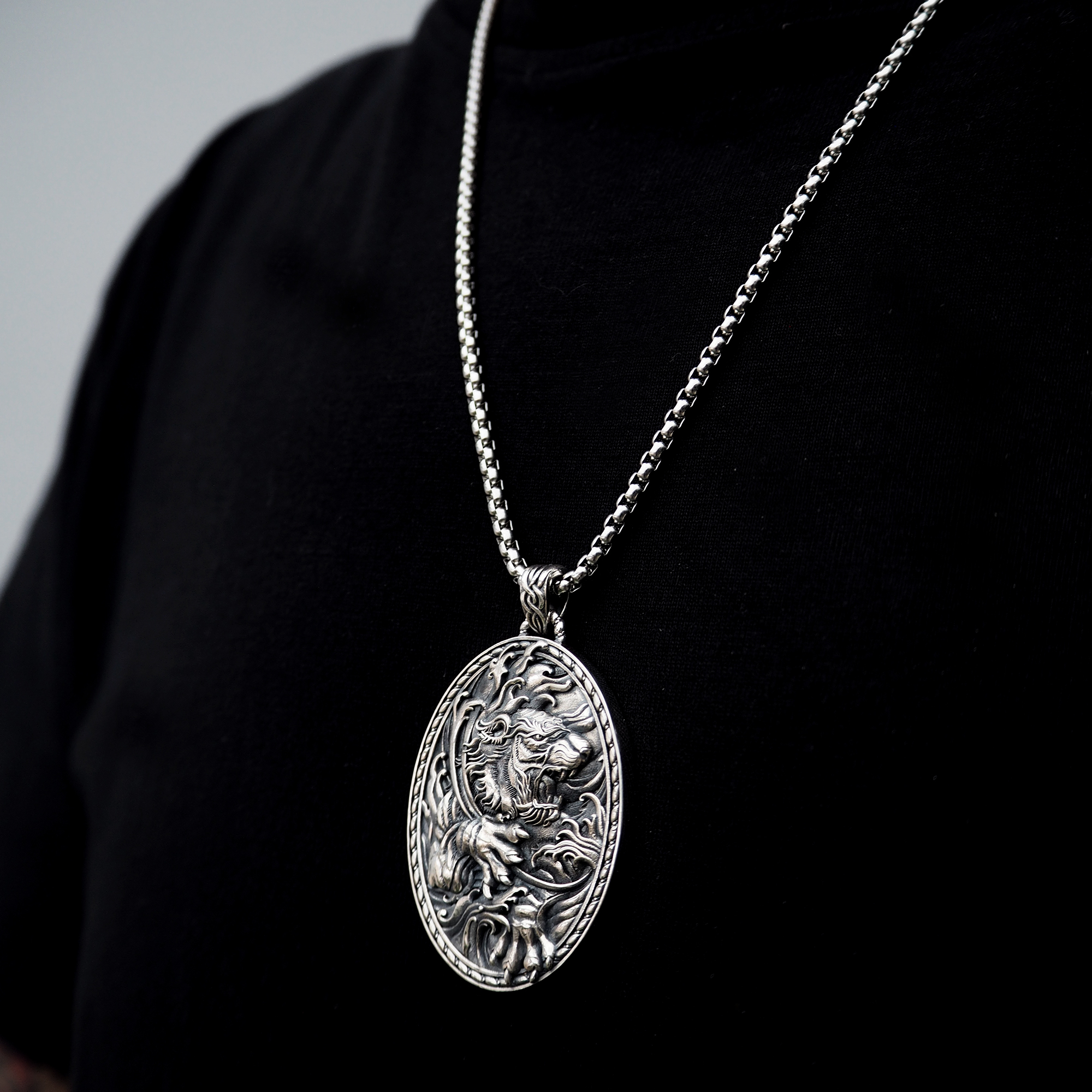 老虎項鍊,銀飾,tiger necklace