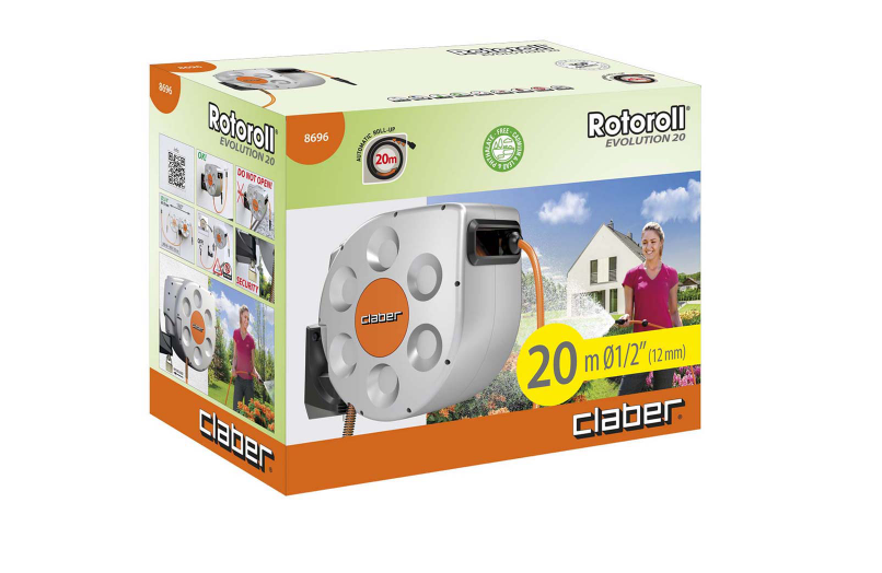 意大利"CLABER" 掛牆自動卷式喉轆連喉1/2"X20M-[8696]