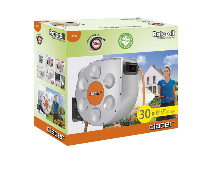 意大利"CLABER" 掛牆自動卷式喉轆連喉1/2"X30M-[8697]