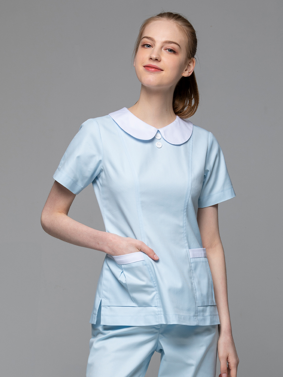 【 B201-B0 】女護理上衣-B立挺布-寶寶藍