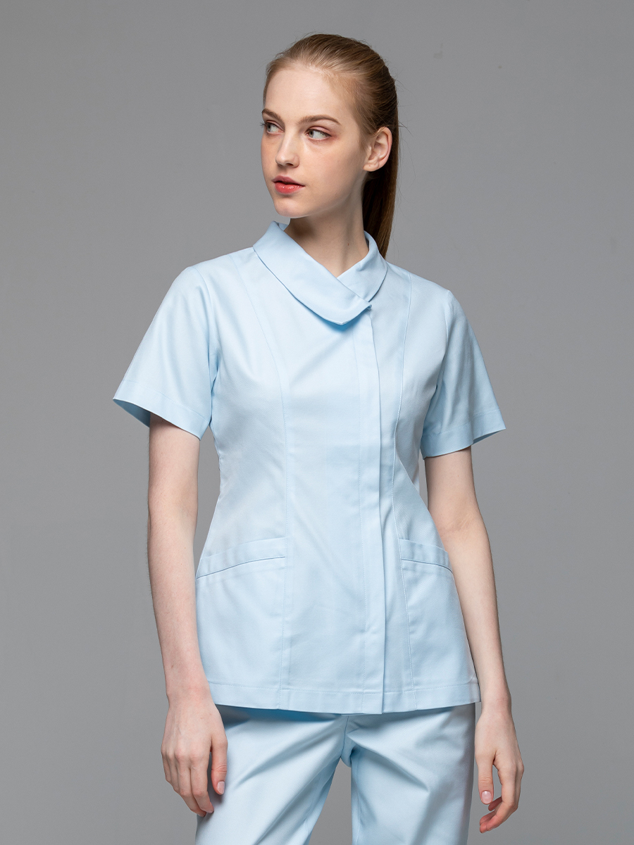【 B211-B0 】女護理上衣-B立挺布-寶寶藍